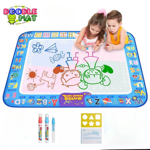 Kids Water Drawing Canvas Mat – Reusable Doodle Mat with Magic Pens (No Mess)